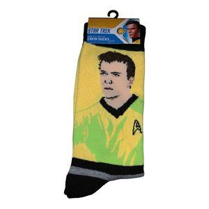 Star Trek Captain Kirk Men's Crew Socks Fits 10-13